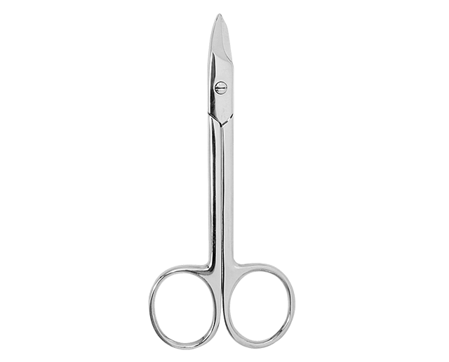 Flat rivet pedicure scissors