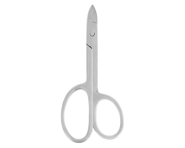 Curved pedicure scissors