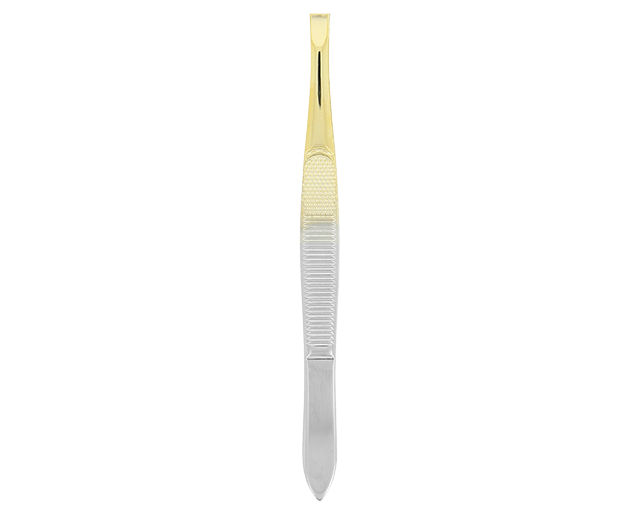 Half-gold straight tweezers