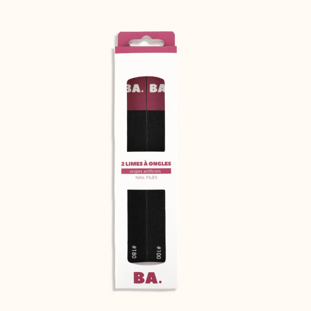 Les deux limes pour ongles artificiels de chez BA dans leur packaging.