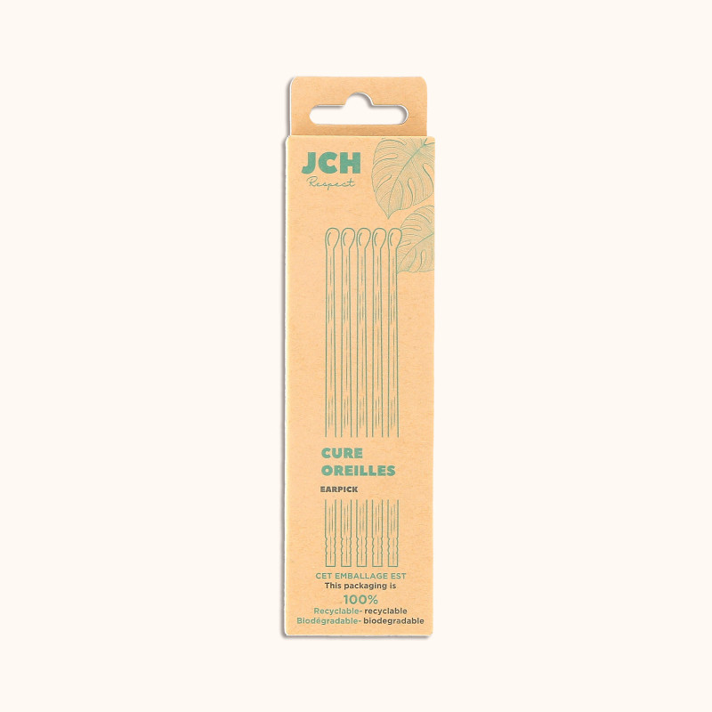 Les cure-oreilles de chez JCH Respect dans leur packaging.