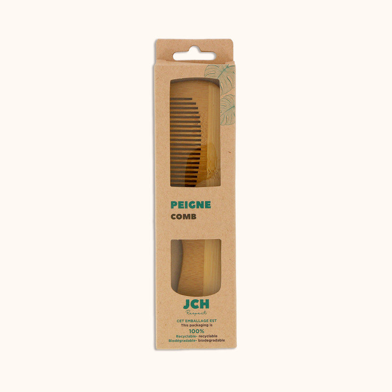 Le peigne de chez JCH Respect dans son packaging.
