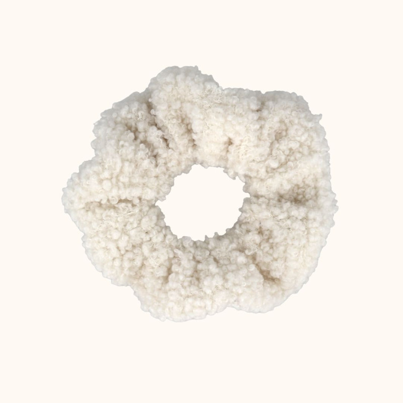 Chouchou bouclette blanc
