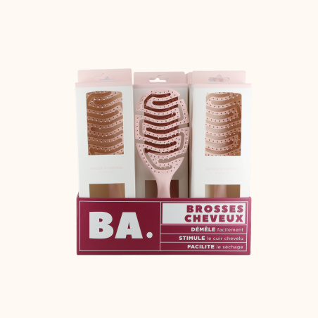 Le présentoir de brosses roses BA