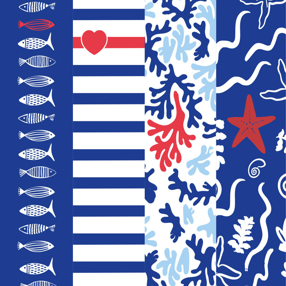 Les motifs du présentoir 24 pièces du thème mer