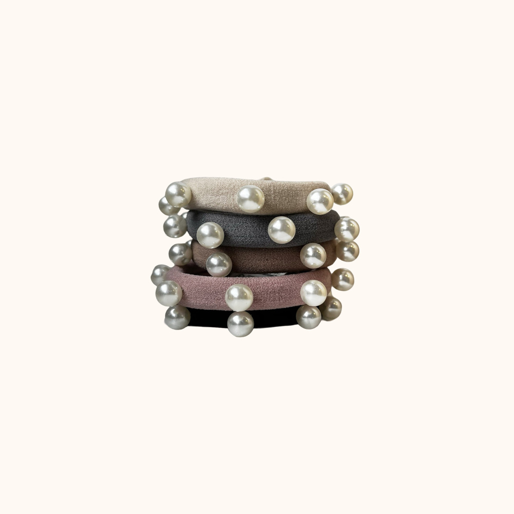 Le lots  de 5 élastiques collection perles