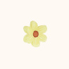 La pince fleur jaune avec coeur marron