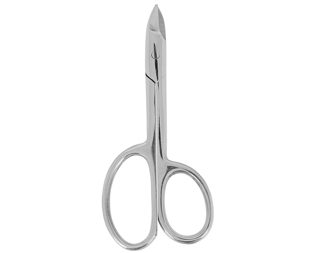 Curved pedicure scissors