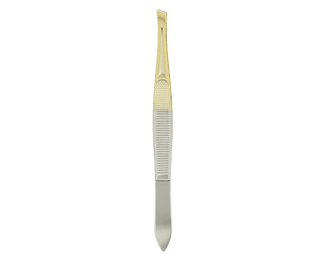 Half-gold slanted tweezers